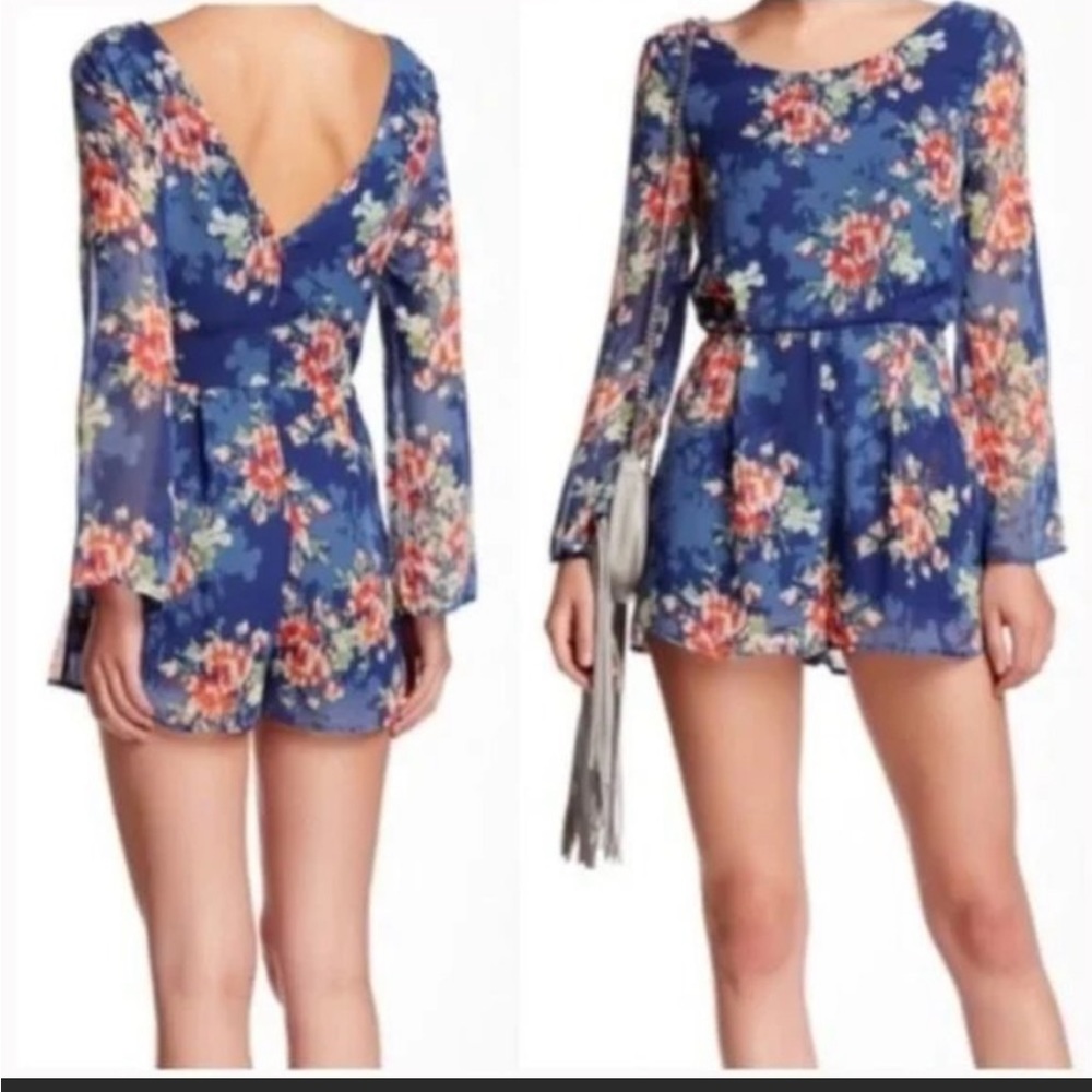Socialite Long-sleeve Floral Romper